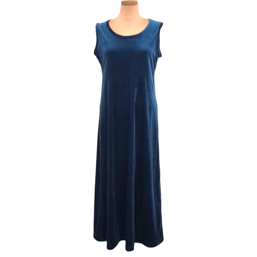 Diane Von Furstenberg Color Authority Midi Dress Size Medium Blue Velvet